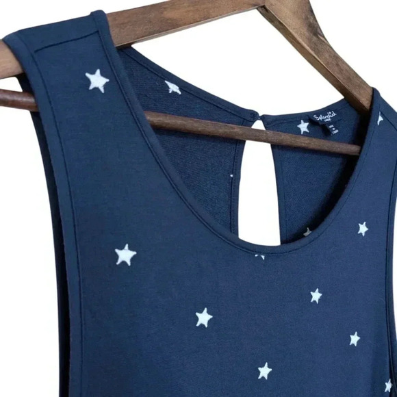 Splendid Romper Navy Silver Embroidered Stars Shorts Elastic Waist Women's Large - Picture 6 of 16